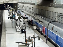 tgv train at station in Charles de Gaulle airport Paris